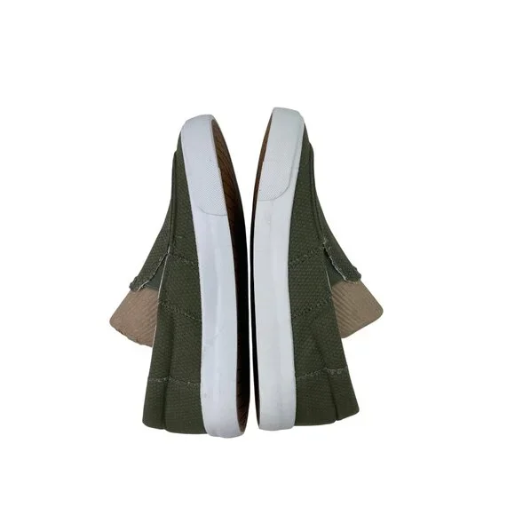Obtaom Olive Green Slip On Shoes Canvas Sneakers Womens 8 Mens 6.5 - Picture 7 of 10